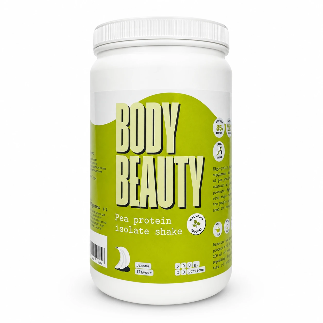 Гороховий ізолят протеїну 85% рослинний білок 600 г, Body Beauty